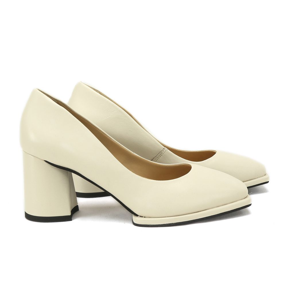 Sapato Scarpin Verniz Zariff Salto Sino Off White | Zariff
