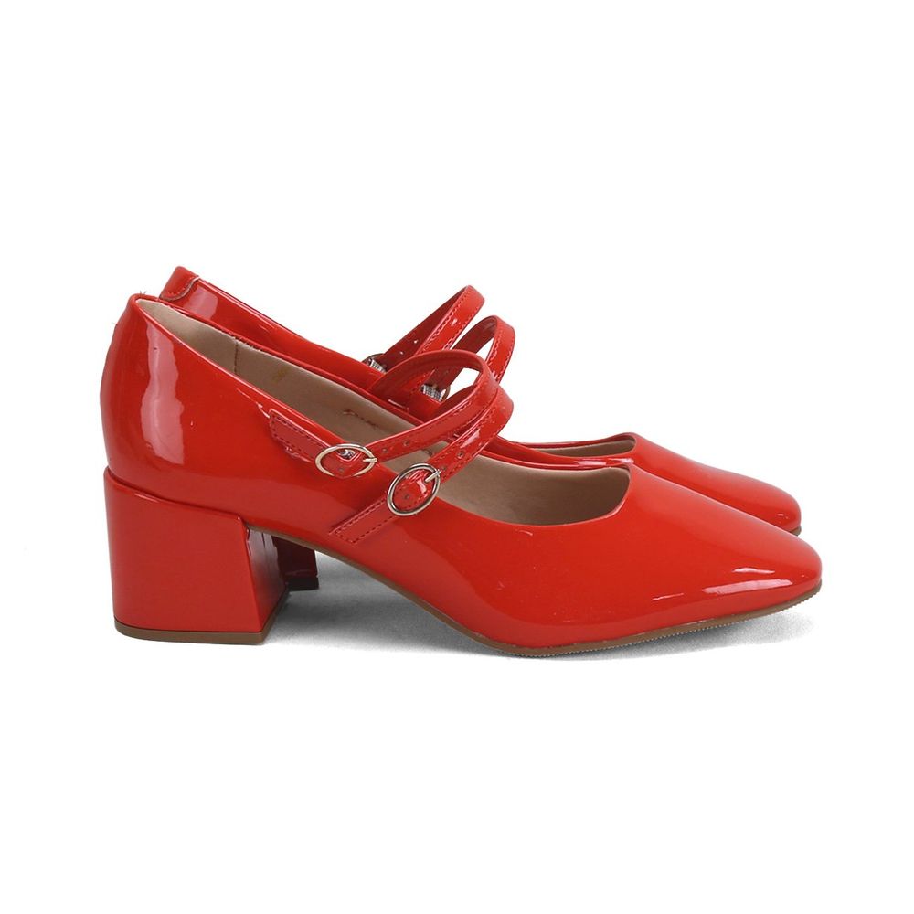 Sapato Verniz Scarpin Boneca Vermelho Sapato Plataforma Vermelho